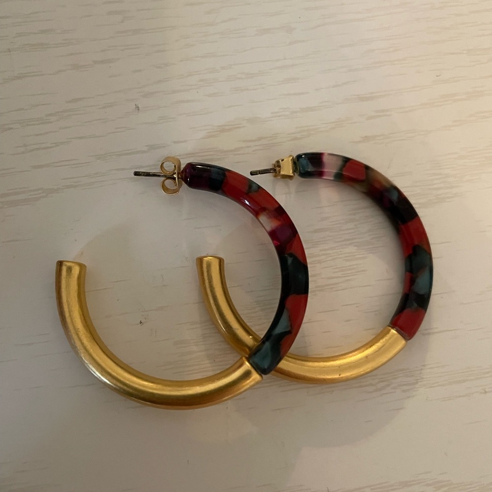 Madewell tortoiseshell and acetate hoop earrings